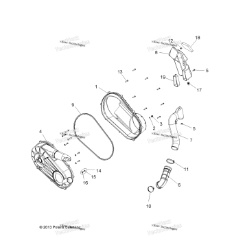 DRIVE TRAIN, CLUTCH COVER AND DUCTING