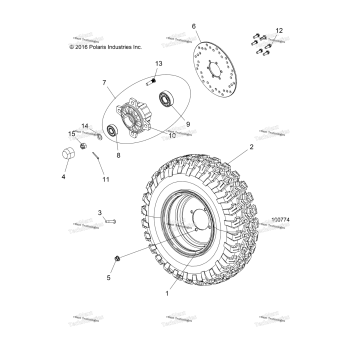 WHEELS, FRONT TIRE & BRAKE DISC