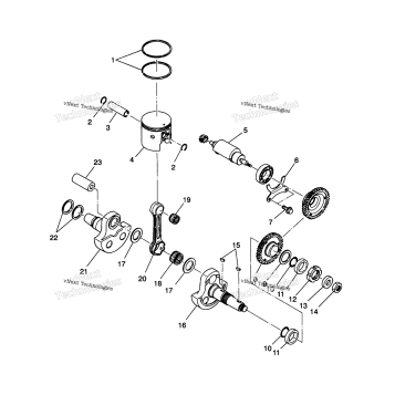 PISTON & CRANKSHAFT 2X4 350L