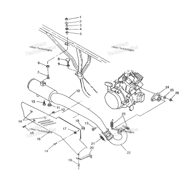 EXHAUST SYSTEM 6X6 400L, SWEDISH & NORWEGIAN N948740