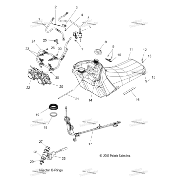 FUEL SYSTEM, FUEL TANK, LINES & THROTTLE BODY