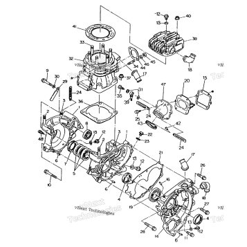 CRANKCASE & CYLINDER 350 2X4