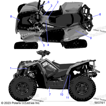 BODY, DECALS, STANDARD A24SGS95CT/S95FT