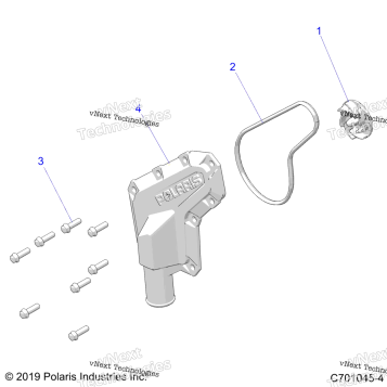 ENGINE, WATERPUMP IMPELLER AND COVER