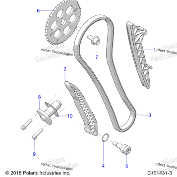ENGINE, CAM CHAIN AND TENSIONER