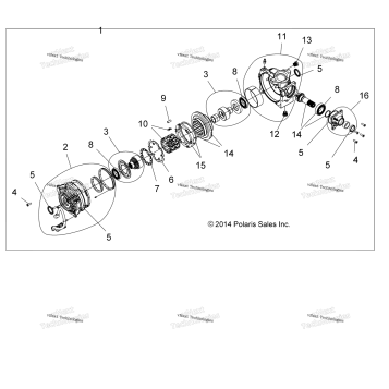 DRIVE TRAIN, FRONT GEARCASE INTERNALS
