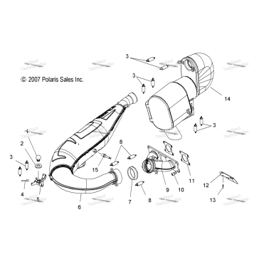 ENGINE, EXHAUST S08PM6 (49SNOWEXHAUSTRMK155)