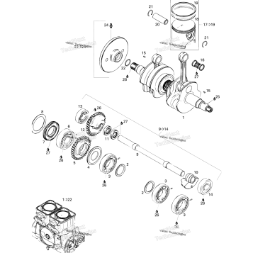 CRANKSHAFT AND PISTONS