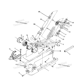 SWING ARM WELDMENT 250 6X6 / (4922842284029A)