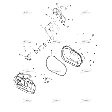 DRIVE TRAIN, CLUTCH COVER AND DUCTING