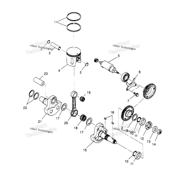 PISTON & CRANKSHAFT 2X4 400L