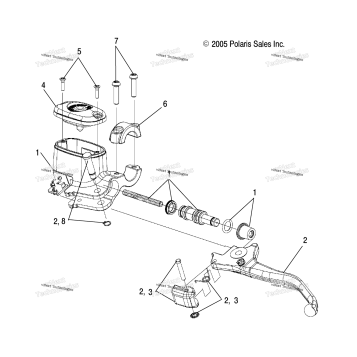 BRAKES, FRONT BRAKE LEVER & MASTER CYLINDER A17SES57C1/C2/C7/CL/E1/E2/E7/EL/SET57C1/C2/E1/E2
