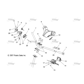 STEERING, HANDLEBAR & THROTTLE ASM. S08PD6HS (49SNOWHANDLEBAR08IQCFI)