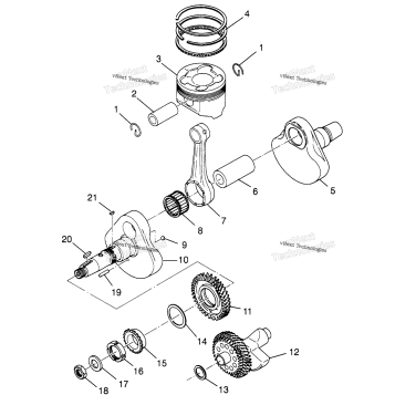 CRANKSHAFT & PISTON SCRAMBLER 500