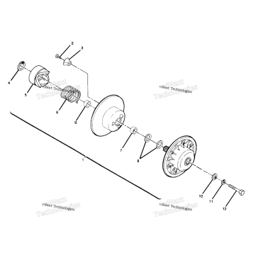 DRIVEN CLUTCH ASSEMBLY 350 2X4