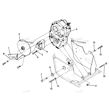 RIGHT HAND GEARCASE & BRAKE MOUNTING UPDATED 5/90