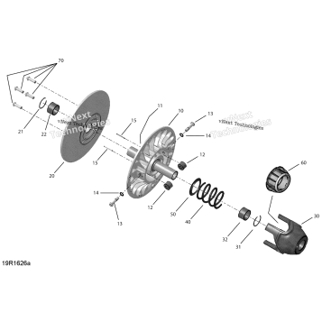 TRANSMISSION, DRIVEN PULLEY - TURBO