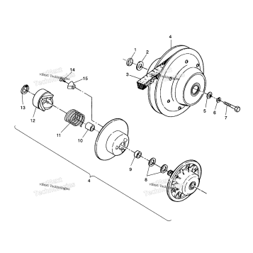 DRIVEN CLUTCH ASSEMBLY SPORTSMAN 4X4