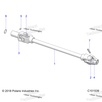 DRIVE TRAIN, FRONT PROP SHAFT A19SDE57F1/SDA57F1