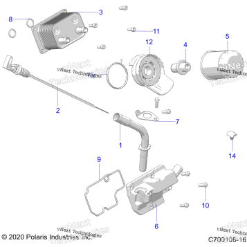ENGINE, DIPSTICK AND OIL FILTER