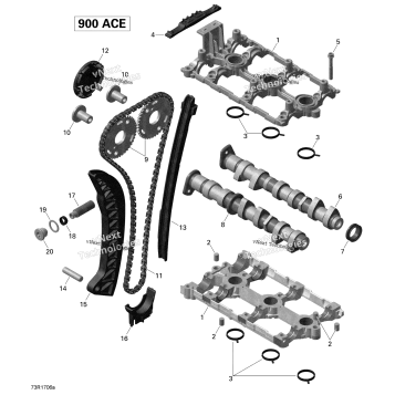 CAMSHAFTS AND TIMING CHAIN - 900 ACE