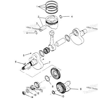 CRANKSHAFT & PISTON MAGNUM 2X4