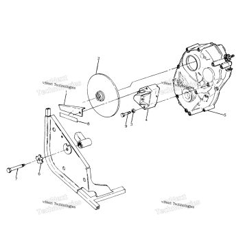 RIGHT HAND GEARCASE & BRAKE MOUNTING