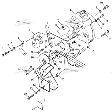 GEARCASE/BRAKE MOUNTING SPORT 400L W97BA38C & TRAIL BLAZER
