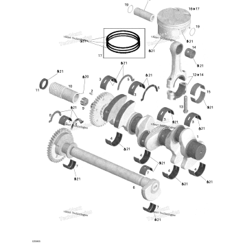 CRANKSHAFT AND PISTONS