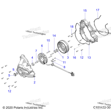 ENGINE, STATOR COVER & FLYWHEEL