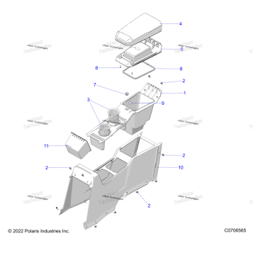 BODY, CENTER CONSOLE, REAR