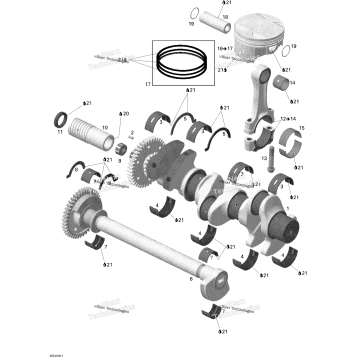 CRANKSHAFT, PISTONS AND BALANCE SHAFT