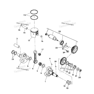 CRANKSHAFT & PISTON 350 4X4/W928139