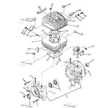 CRANKCASE & CYLINDER 250 4X4