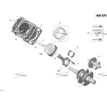 CRANKSHAFT AND PISTONS