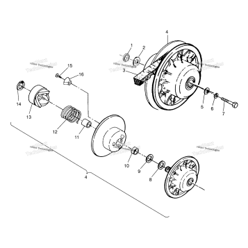 DRIVEN CLUTCH ASSEMBLY 4X4 300
