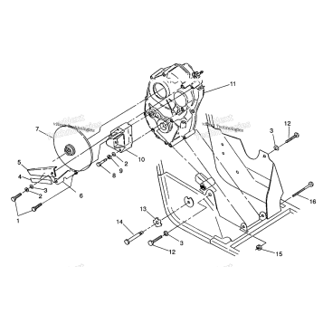 GEARCASE/BRAKE MOUNTING 4X4 350L