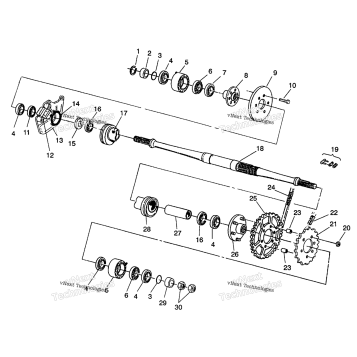 MIDDLE DRIVE ASSEMBLY 6X6 350L