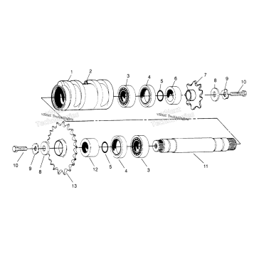 CENTER TIGHTENER ASSEMBLY 6X6 400L, U.S. W 958740, SWEDISH S958740 & NORW