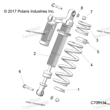SUSPENSION, REAR SHOCK MOUNTING