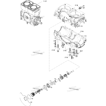 CRANKCASE AND ROTARY VALVE