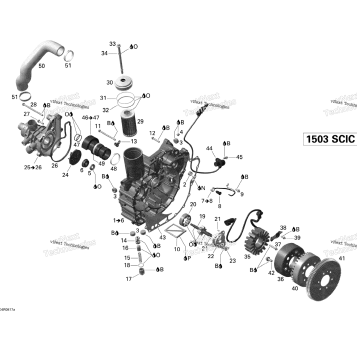 PTO COVER AND MAGNETO V1 SEA-DOO