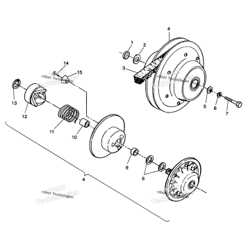 DRIVEN CLUTCH ASSEMBLY 6X6 350L