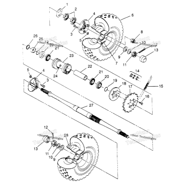 REAR WHEEL DRIVE ASSEMBLY 6X6 400L