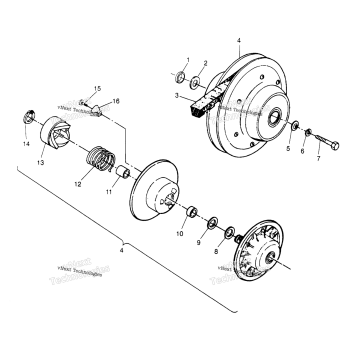 DRIVEN CLUTCH ASSEMBLY 2X4 400L