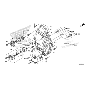 REAR CRANKCASE COVER @CLUTCH SLAVE CYLINDER