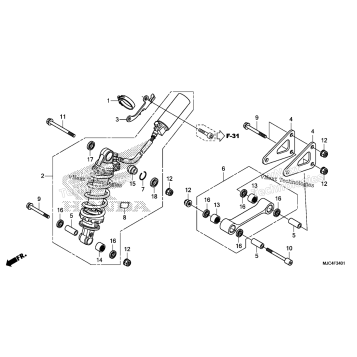 REAR SHOCK ABSORBER (CBR600RA)