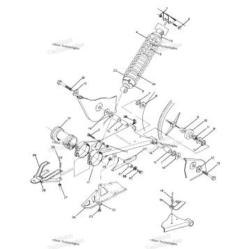 SWING ARM WLD. / REAR SHOCK ASSEMBLY 350 4X4 / W928139