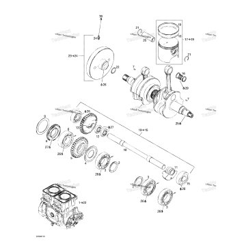 CRANKSHAFT AND PISTONS