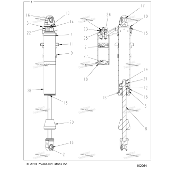 SUSPENSION, SHOCK, FRONT PIGGYBACK, LH, RH, INTERNALS